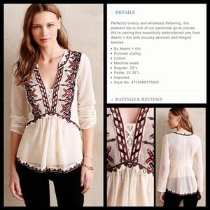 Anthropologie Ibis Peasant Blouse by Akemi + Kin